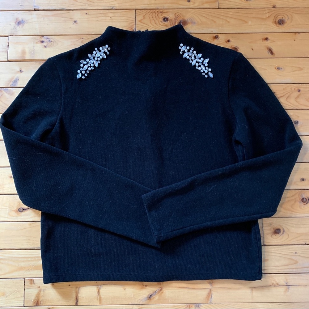 Zara Jeweled Mock Neck Sweater